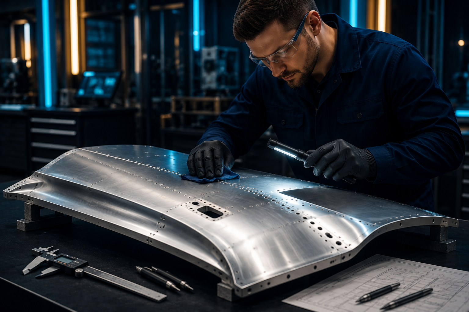 Surface finishing of an aerospace aluminum component