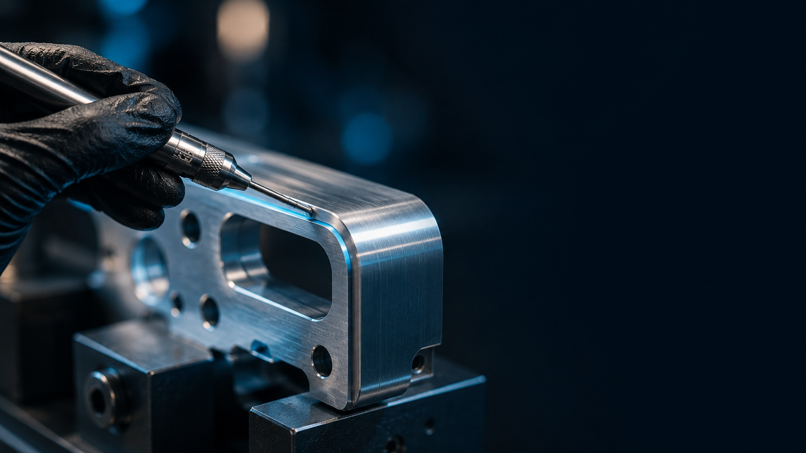 Precision deburring of an aerospace aluminum component