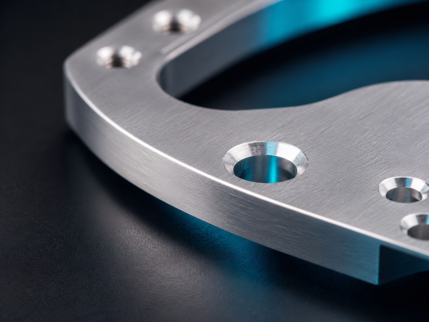 Clean deburred edge of an aerospace aluminum component