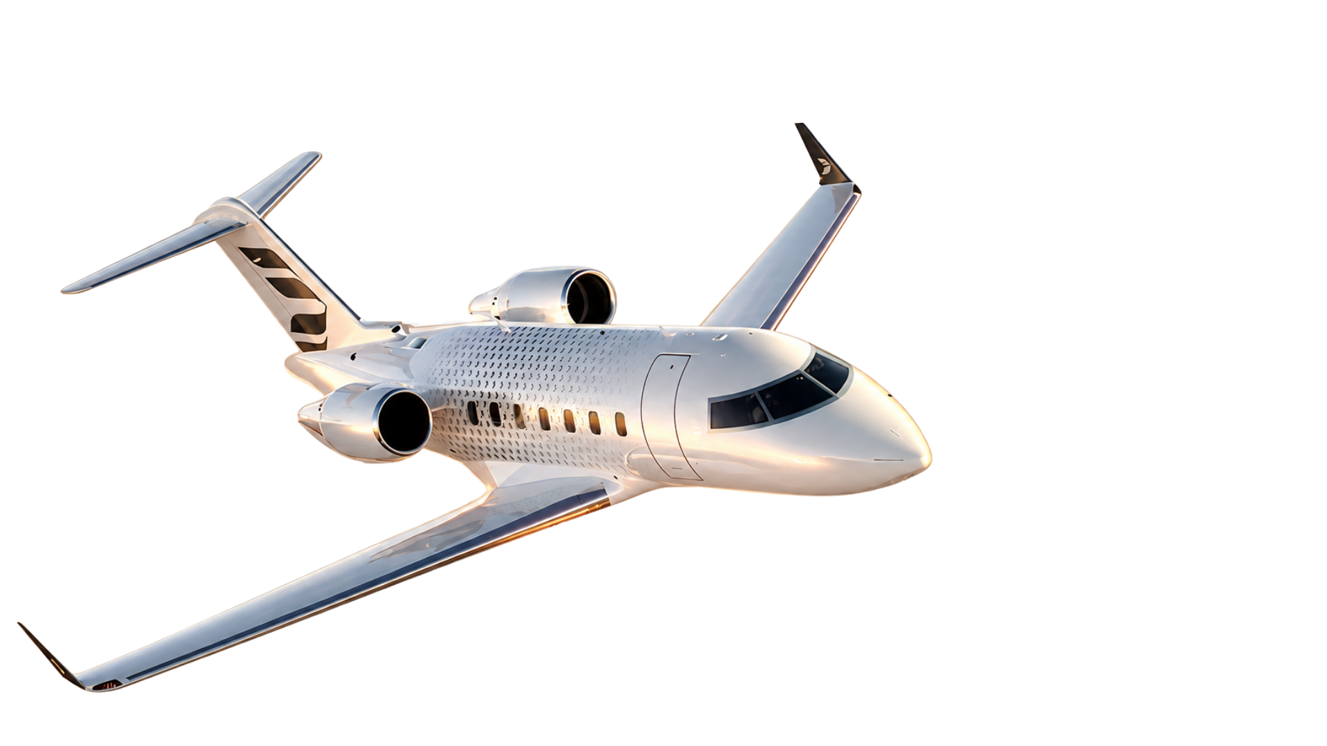 Private jet representing aerospace precision
